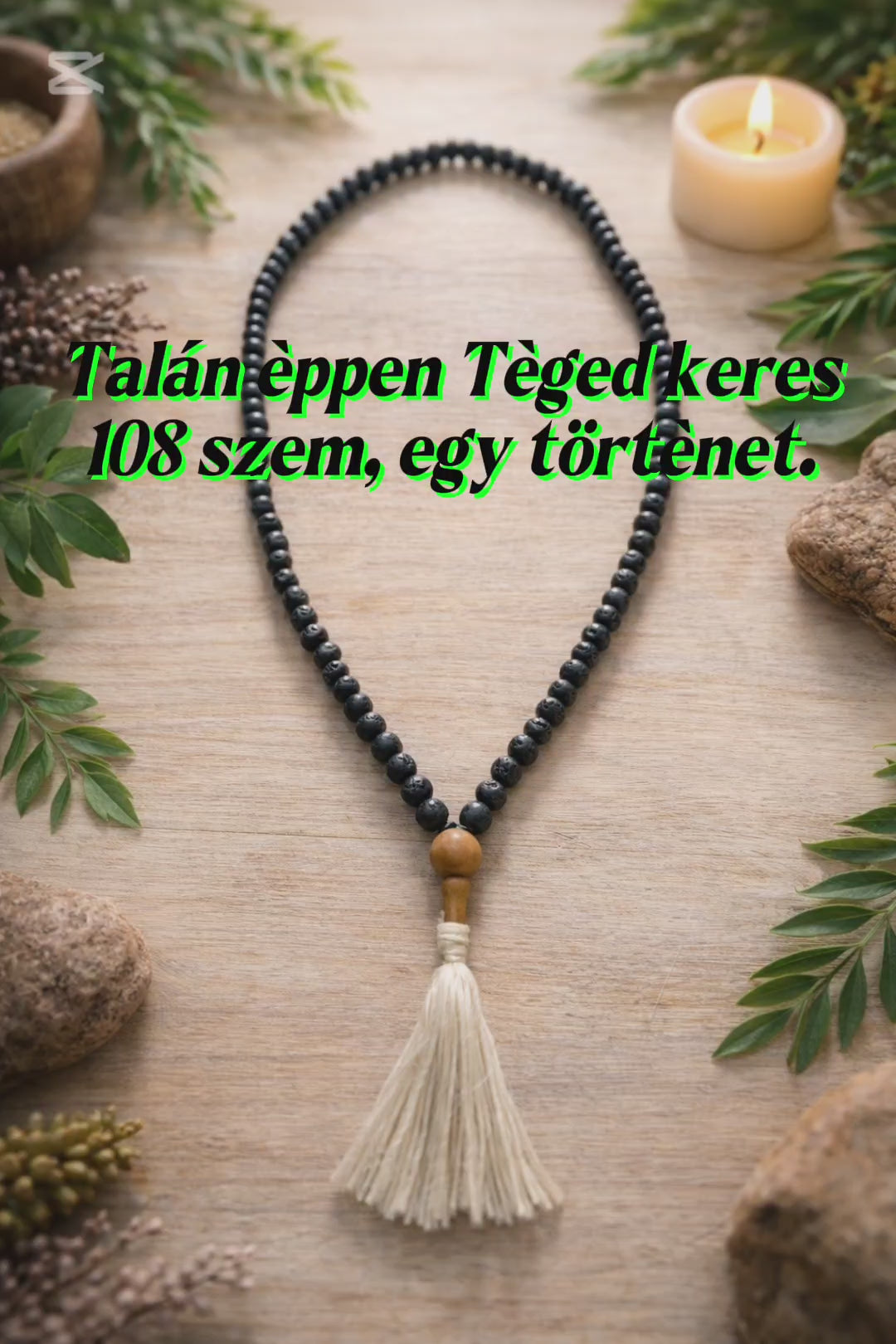 Lávakő mala – 108 szemes meditációs mala