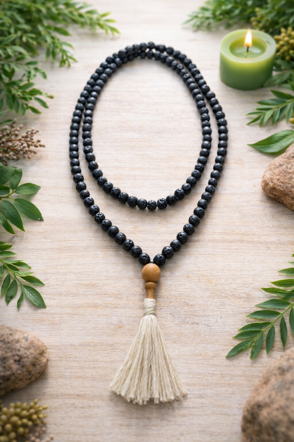 Lávakő mala – 108 szemes meditációs mala